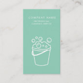 Professional Cleaning Services Logo Modern Teal Visitekaartje (Voorkant)