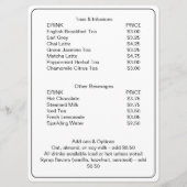 Professional Coffee Shop Personalized Drinks Menu (Achterkant)