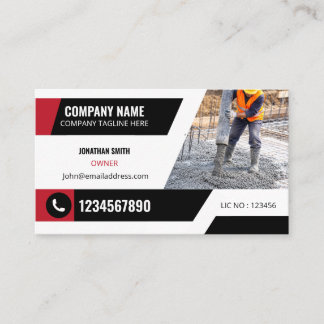 Professional Concrete Construction Contractor Visitekaartje