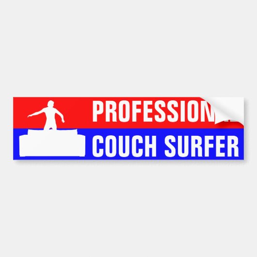 Professional Couch Surfer Bumpersticker (Voorkant)