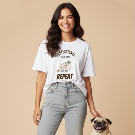 Professional Couch Tester – Cozy Paws Collection T-shirt