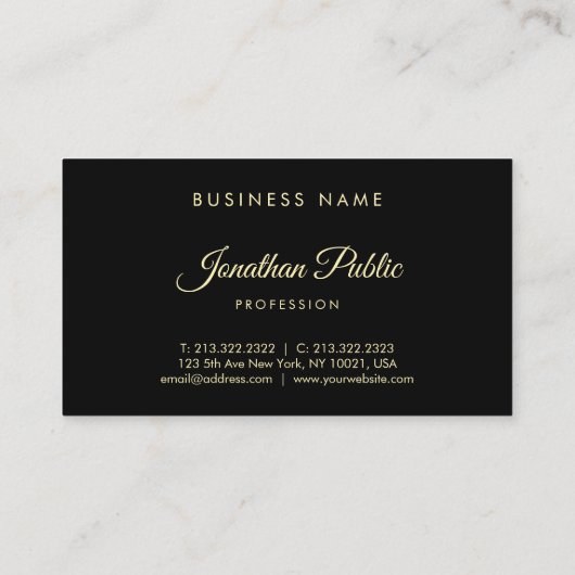 Professional Creative Gold Hand Script Text Font Visitekaartje (Achterkant)