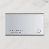Professional Creative Modern Monogram Silver Cool Visitekaartje (Voorkant)