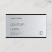 Professional Creative Modern Monogram Silver Cool Visitekaartje (Achterkant)