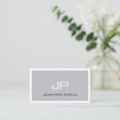 Professional Creative Monogram Chic Plain Trendy Visitekaartje (Staand voorkant)