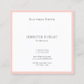 Professional Creative Monogram Modern Blush Pink Vierkante Visitekaartje (Achterkant)