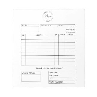 Professional Custom Logo Factuur Business Notitieb Notitieblok