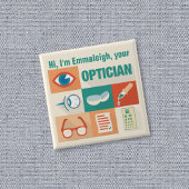 Professional Custom Optician Iconic Design Vierkante Button 5,1 Cm