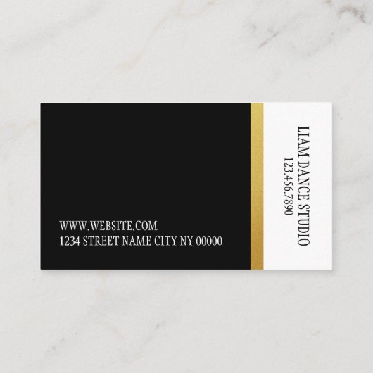 Professional Dance Instructor, Lessen, Studio Visitekaartje (Achterkant)
