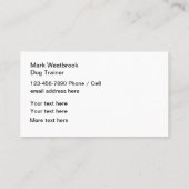 Professional Dog Training Service Modern Visitekaartje (Achterkant)