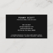 Professional Dog Walker Black Visitekaartje (Achterkant)