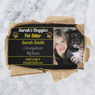 Professional Dog Walker Pet Sitter Visitekaartje