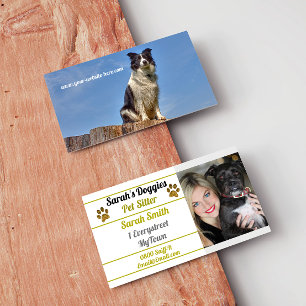 Professional Dog Walker Pet Sitter Visitekaartje
