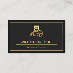 Professional Dual Grey Shades Gold Lijst Chauffeur Visitekaartje