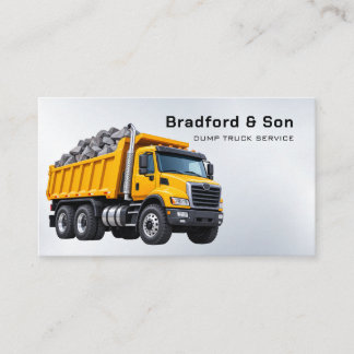 Professional Dump Truck Chrome Business Card Visitekaartje