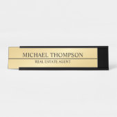 Professional Elegant Black en Gold Bureau Naambordje (Voorkant)