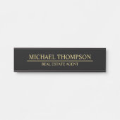 Professional Elegant Black en Gold Deurbordje (Voorkant)