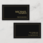 Professional Elegant Black en Gold Visitekaartje (Voorkant / Achterkant)