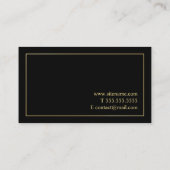 Professional Elegant Black en Gold Visitekaartje (Achterkant)