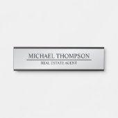 Professional Elegant Black en Silver Deurbordje (Voorkant)