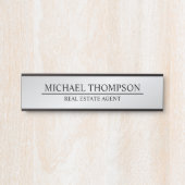 Professional Elegant Black en Silver Deurbordje (Voorkant)