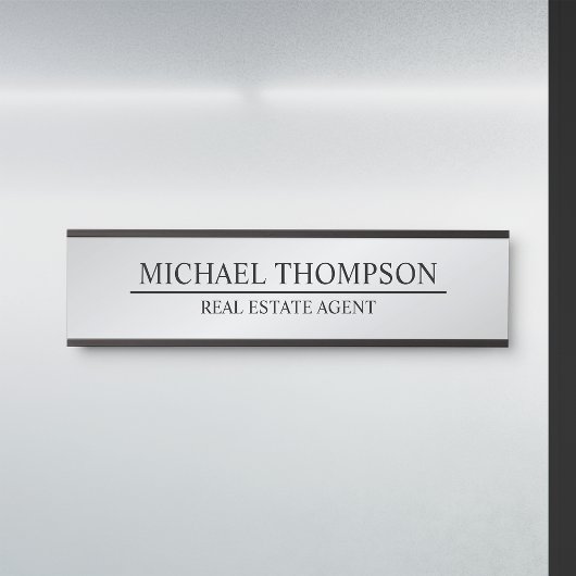 Professional Elegant Black en Silver Deurbordje