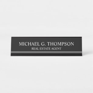 Professional Elegant Black en White Bureau Naambordje