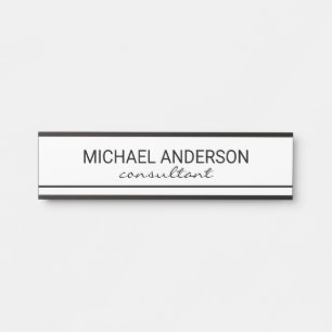 Professional Elegant Black en White Deurbordje