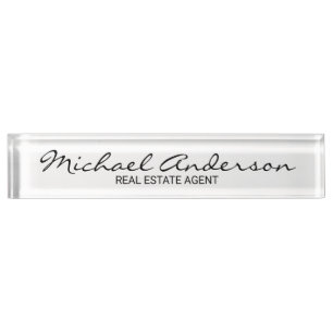 Professional Elegant Black en White Naambordje