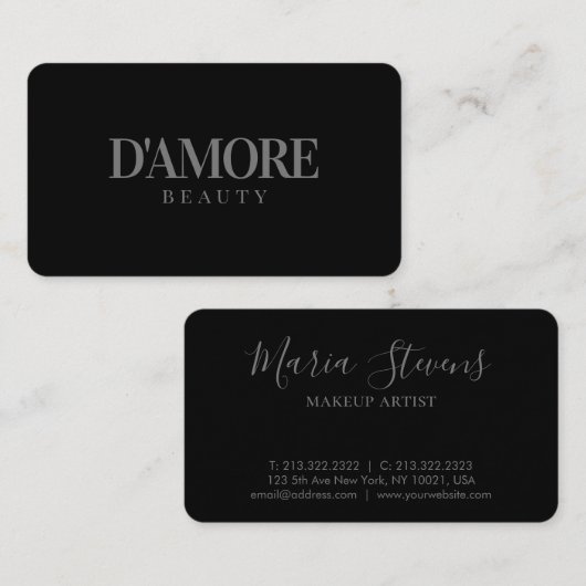 Professional Elegant Black en White Visitekaartje (Voorkant / Achterkant)