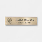 Professional Elegant Black Faux Brushed Gold Deurbordje (Voorkant)