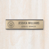 Professional Elegant Black Faux Brushed Gold Deurbordje (Voorkant)