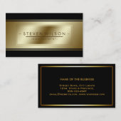 Professional Elegant Black Gold Faux Modern Visitekaartje (Voorkant / Achterkant)