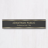 Professional Elegant Black Gold Home Office School Deurbordje (Voorkant)