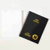 Professional Elegant Black Gold Monogram Business Planner (Display)