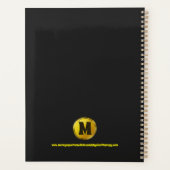 Professional Elegant Black Gold Monogram Business Planner (Achterkant)