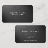 Professional Elegant Black Modern Plain Metal Visitekaartje (Voorkant / Achterkant)