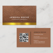 Professional Elegant Brown Modern Architect Visitekaartje (Voorkant / Achterkant)