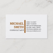 Professional Elegant Brown Modern Plain White Visitekaartje (Achterkant)