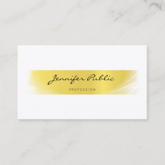 Professional Elegant Calligraded Trendy Gold Luxe Visitekaartje (Voorkant)