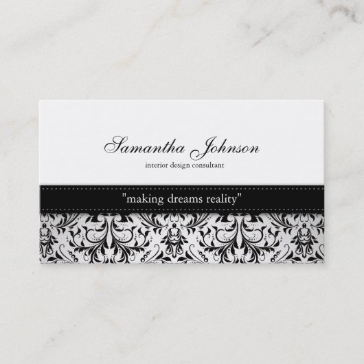 Professional Elegant Damask Visitekaartjes (Voorkant)