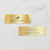 Professional Elegant Faux Gold Monogram Modern Mini Visitekaartje (Voorkant / Achterkant)