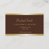 Professional Elegant  Floral Monogram Gold Visitekaartje (Achterkant)