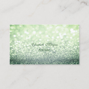 Professional Elegant Glittery Green Bokeh Visitekaartje