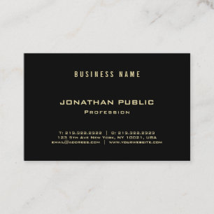 Professional Elegant Gold Font Black Modern Luxe Visitekaartje