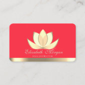 Professional Elegant Gold Lotus, Yoga Red Visitekaartje (Voorkant)