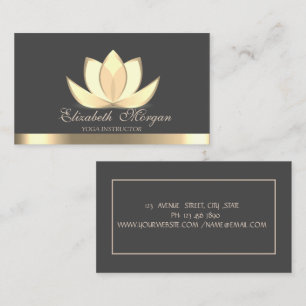Professional Elegant Gold Lotus, Yoga Visitekaartje