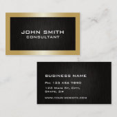 Professional Elegant Gold Modern Plain Black Metal Visitekaartje (Voorkant / Achterkant)