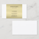 Professional Elegant Gold Monogram Modern Plain Visitekaartje (Voorkant / Achterkant)