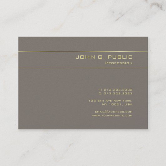Professional Elegant Gold Text Luxury Pearl Finish Visitekaartje (Voorkant)